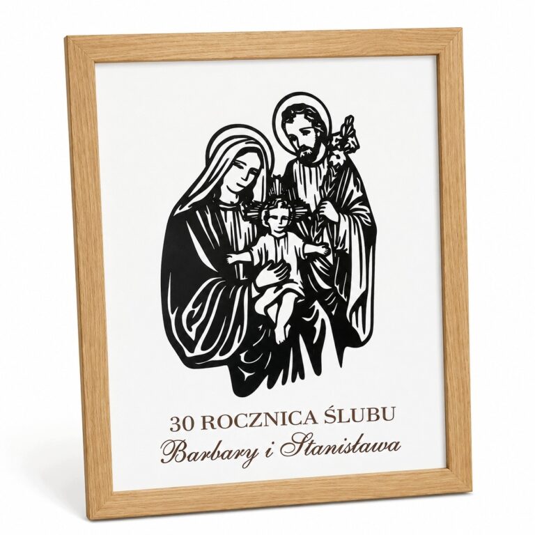 Święta Rodzina w ramce — pamiątka rocznicy ślubu