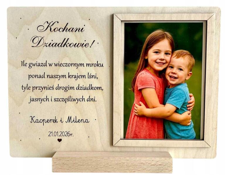 Ramka z imionami wnuków dla Babci i Dziadka — 29 × 21 cm
